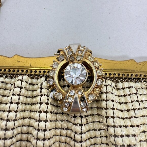Whiting & Davis Co Mesh Bag USA Made‎ Art Deco Jeweled Closure Vintage - Picture 5 of 16